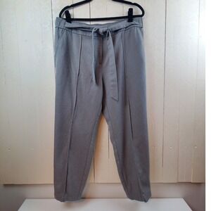 Womens Gray Tie Front Dress Pants Loft Outlet Size 14 Front Seam Trousers